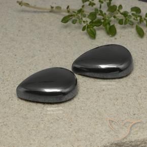Gemme di Ematite Grigio nero naturale da 63.94 ct, Forma a pera, Opaco