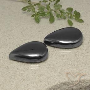 Gemme di Ematite Grigio nero naturale da 60.51 ct, Forma a pera, Opaco