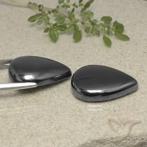 Gemme di Ematite Grigio nero naturale da 60.51 ct, Forma a pera, Opaco