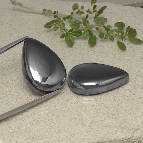 54.14ctw Naturale Grigio scuro Ematite, Forma a pera, Opaco