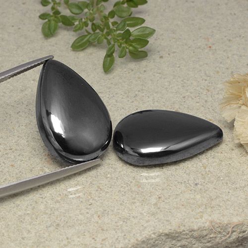 54.71ctw Naturale Grigio nero Ematite, Forma a pera, Opaco