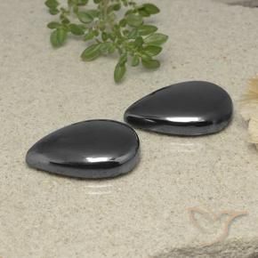 Gemme di Ematite Grigio nero naturale da 54.71 ct, Forma a pera, Opaco