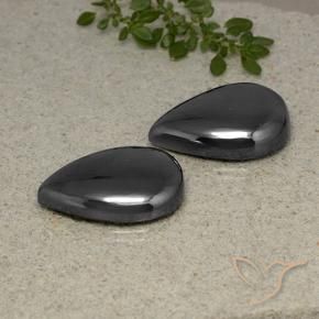 Gemme di Ematite Grigio nero naturale da 69.58 ct, Forma a pera, Opaco