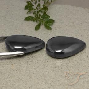 Gemme di Ematite Grigio nero naturale da 69.58 ct, Forma a pera, Opaco