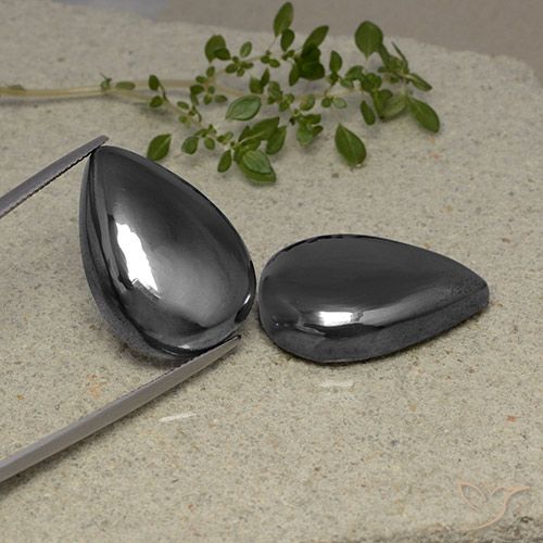 79.05ctw Naturale Grigio nero Ematite, Forma a pera, Opaco