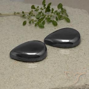 Gemme di Ematite Grigio nero naturale da 79.05 ct, Forma a pera, Opaco