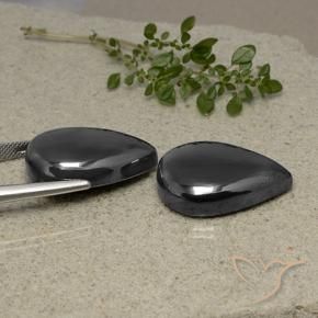 Gemme di Ematite Grigio nero naturale da 79.05 ct, Forma a pera, Opaco