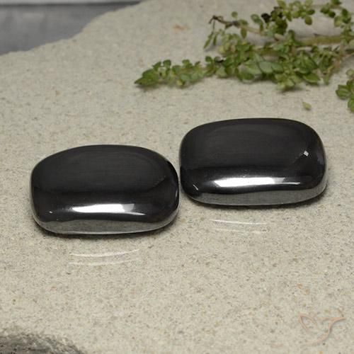 Gemme di Ematite Grigio scuro naturale da 109.47 ct, Cuscino, Opaco