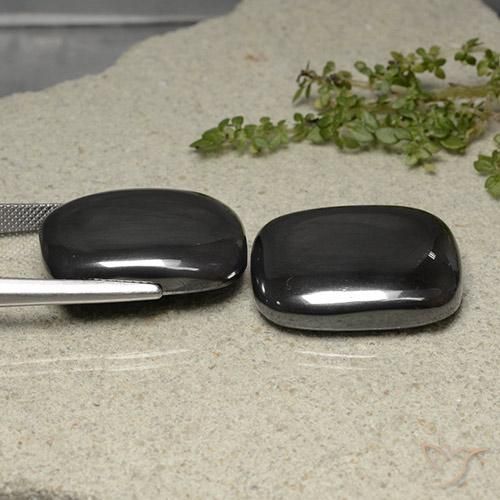 Gemme di Ematite Grigio scuro naturale da 109.47 ct, Cuscino, Opaco