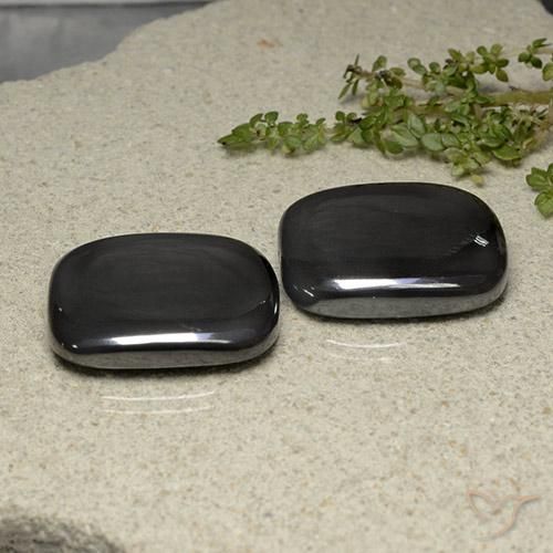 Gemme di Ematite Grigio nero naturale da 100.49 ct, Cuscino, Opaco