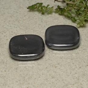 Ematite naturale grigio da 26,47 ct, taglio a cuscino, opaco