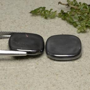 Ematite naturale grigio da 26,47 ct, taglio a cuscino, opaco