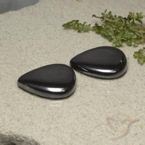 Gemme di Ematite Grigio nero naturale da 58.28 ct, Forma a pera, Opaco