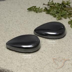 Gemme di Ematite Grigio nero naturale da 66.54 ct, Forma a pera, Opaco