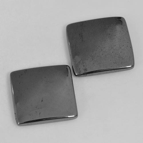 Ematite naturale grigio da 9,90 ct, quadrato, opaco