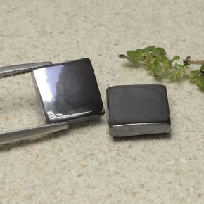 Ematite naturale grigio da 13,28 ct, quadrato, opaco