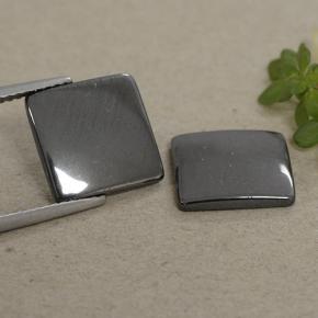 Ematite naturale grigio da 9,80 ct, quadrato, opaco