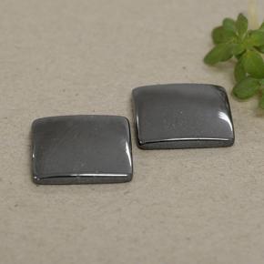Ematite naturale grigio da 9,80 ct, quadrato, opaco