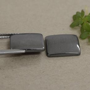 Ematite naturale grigio da 9,80 ct, quadrato, opaco