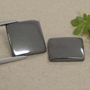 Ematite naturale grigio da 9,38 ct, quadrato, opaco