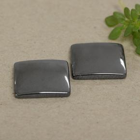 Ematite naturale grigio da 9,38 ct, quadrato, opaco