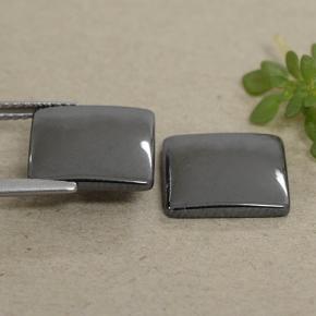 Ematite naturale grigio da 9,38 ct, quadrato, opaco