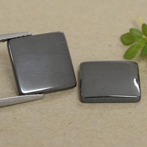 Ematite naturale grigio da 9,91 ct, quadrato, opaco
