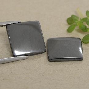 Gemme di Ematite Grigio medio naturale da 9.84 ct, Quadrato, Opaco