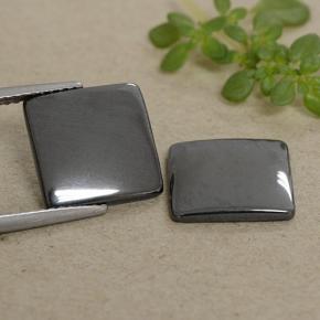 Ematite naturale grigio da 9,50 ct, quadrato, opaco