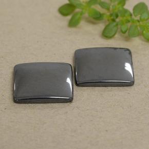 Ematite naturale grigio da 9,50 ct, quadrato, opaco