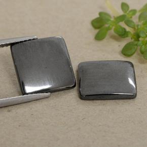 Ematite naturale grigio da 9,69 ct, quadrato, opaco