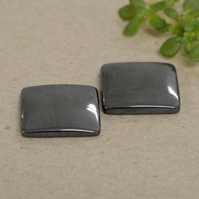 Ematite naturale grigio da 9,69 ct, quadrato, opaco