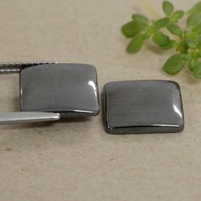 Ematite naturale grigio da 9,69 ct, quadrato, opaco