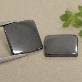Ematite naturale grigio da 9,72 ct, quadrato, opaco