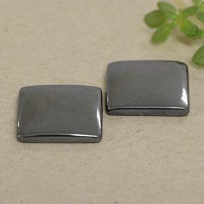 Ematite naturale grigio da 9,72 ct, quadrato, opaco