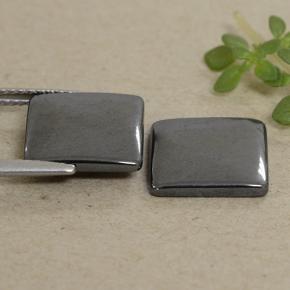 Ematite naturale grigio da 9,72 ct, quadrato, opaco