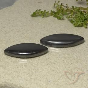 Gemme di Ematite Grigio nero naturale da 35.66 ct, Taglio marquise, Opaco