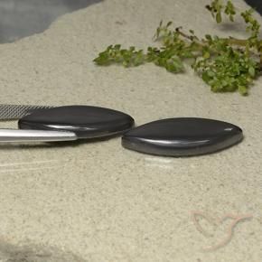 Gemme di Ematite Grigio nero naturale da 35.66 ct, Taglio marquise, Opaco