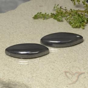 Gemme di Ematite Grigio medio naturale da 55.42 ct, Taglio marquise, Opaco