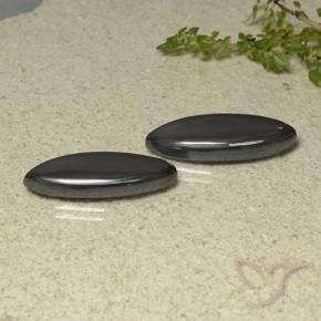 Gemme di Ematite Grigio nero naturale da 26.64 ct, Taglio marquise, Opaco