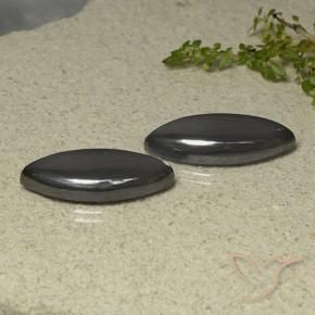 Gemme di Ematite Grigio scuro naturale da 35.35 ct, Taglio marquise, Opaco