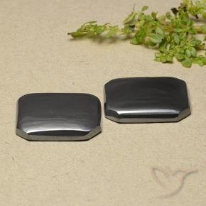 Gemme di Ematite Grigio nero naturale da 34.87 ct, Ottagonale / Taglio smeraldo, Opaco