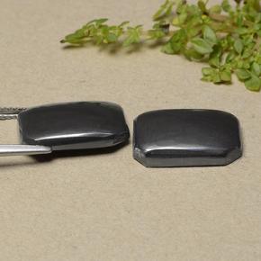 Ematite naturale grigio da 17,78 ct, taglio smeraldo, opaco