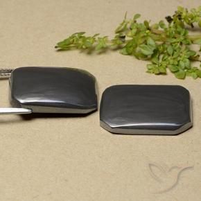 Gemme di Ematite Grigio scuro naturale da 37.51 ct, Ottagonale / Taglio smeraldo, Opaco