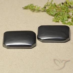 Gemme di Ematite Grigio nero naturale da 40.49 ct, Ottagonale / Taglio smeraldo, Opaco