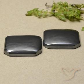 Gemme di Ematite Grigio nero naturale da 36.84 ct, Ottagonale / Taglio smeraldo, Opaco