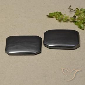 Gemme di Ematite Grigio scuro naturale da 23.47 ct, Ottagonale / Taglio smeraldo, Opaco