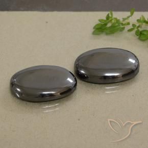 Gemme di Ematite Grigio medio naturale da 49.07 ct, Ovale, Opaco