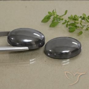Gemme di Ematite Grigio nero naturale da 55.52 ct, Taglio ovale, Opaco