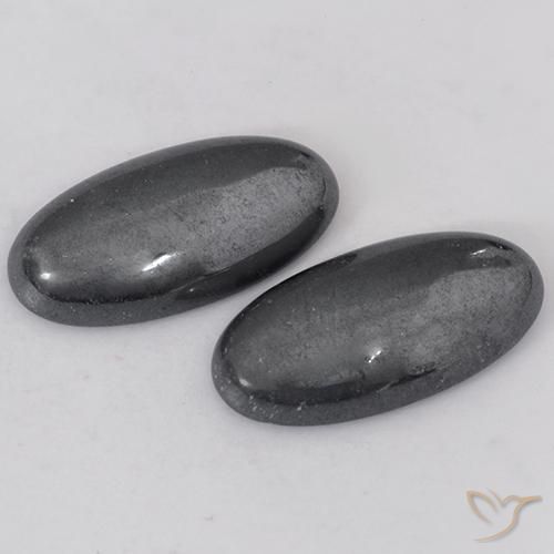 17.96ctw Naturale Grigio Ematite, Ovale, Opaco